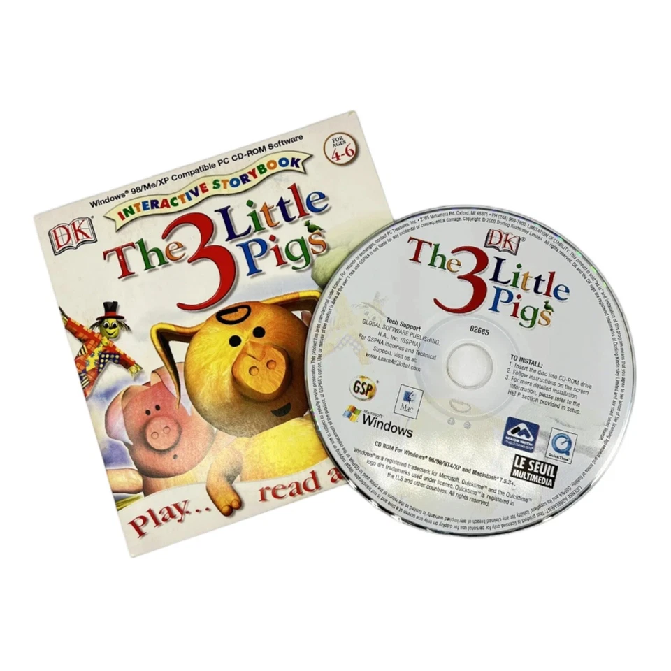 The 3 Little Pigs Interactive Storybook by DK 2000 Windows/Mac - Image 2 of 3