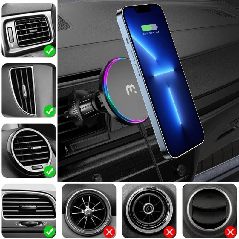 For Magsafe Car Mount Charger 15W Fast Charging Vent Mount Car Phone Holder - Image 3 of 4