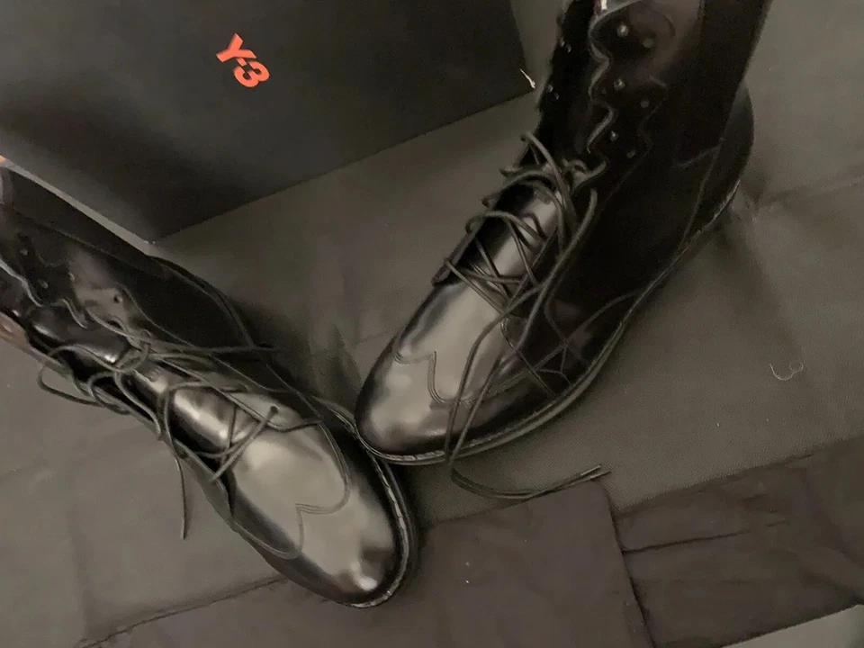 Y3 - Chaussures Hautes / Bottes Yohji Yamamoto Y3, En Cuir Veritable, Noir , New - Photo 2/4