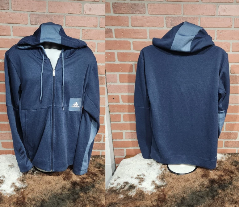 Adidas Sudadera Adidas Sudadera con Capucha Cross-Up 365 Climate Para Hombre Talla Grande Azul Foto 4 de 4