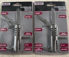 Set Of 2 TOOL BENCH HARDWARE 8 IN 1 MULTI USE KNIFE -B