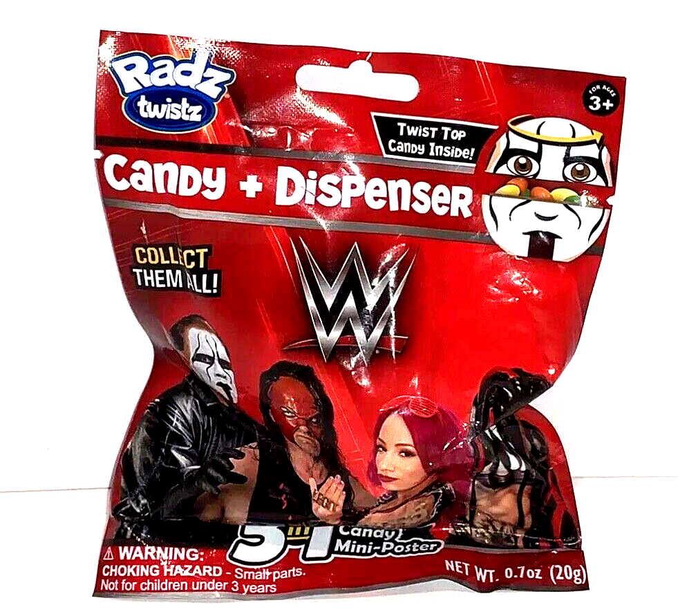 RADZ Twistz WWE Candy, Dispenser, Poster Blind Bag Kane Sasha