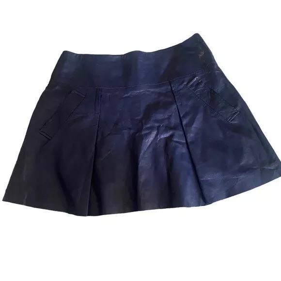 Vince leather top pleated skirt