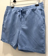 Panama Jack Mens Linen Blend Blue Shorts Size Large