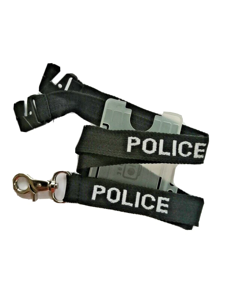 POLAMB PRODUCTS LTD Black POLICE Lanyard with ID Holder - Badge Officer Warrant Card CID Constable