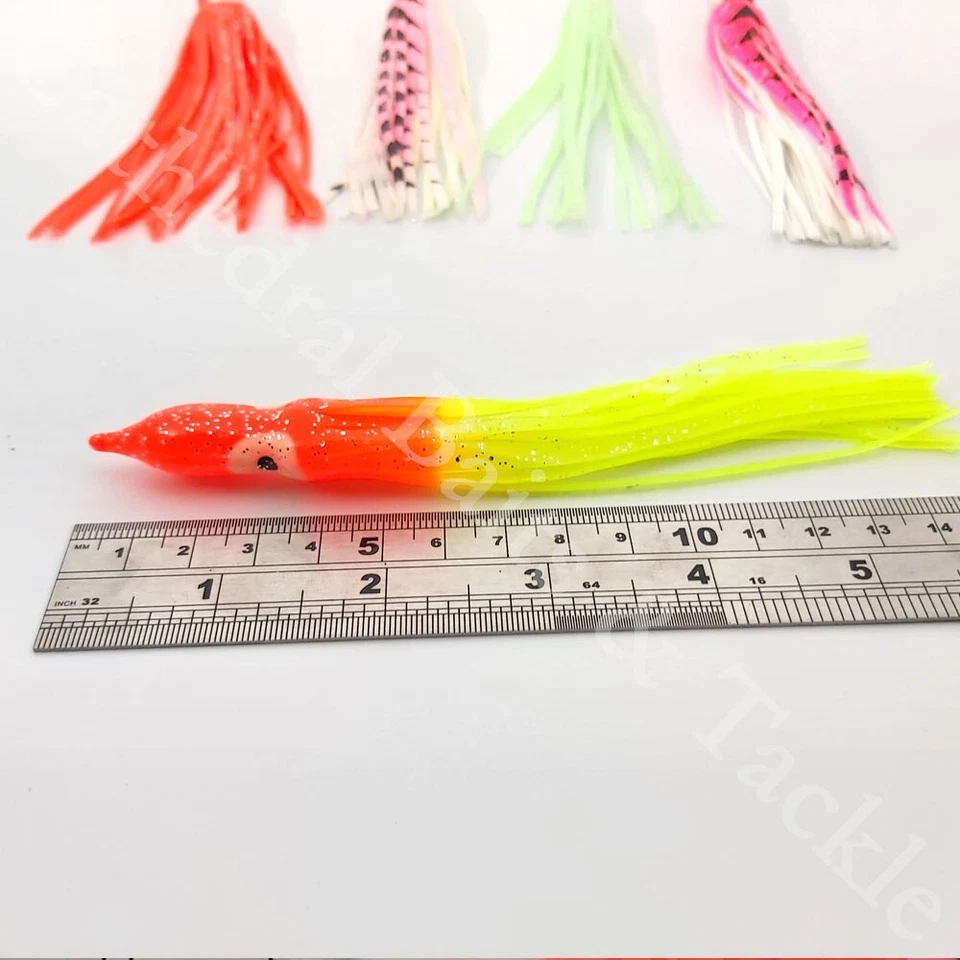 Señuelos de calamar jigging muelle de barco cebo de pesca de mar Muppets de 6" aparejo terminal (5) Foto 2 de 4