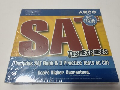 ARCO SAT TEST EXPRESS CD + 96 Page Study Guide Book  3 Full Length Tests windows