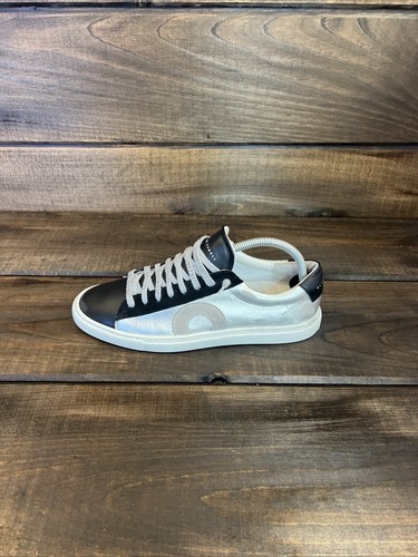 Oliver Cabell Low 1 Ivy Black & Silver Leather Sneakers Shoes Women Size 10 (40) - Picture 10 of 17
