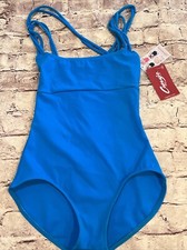 NWT Capezio Multi-Strap Configuration Adult S Turquoise Leotard