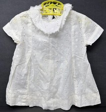 Vintage White Girls Toddler Large Doll Dress With Embroidered Eyelets