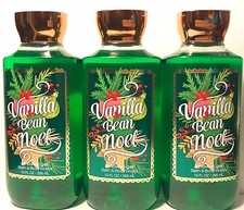 3 Bath  Body Works shower gel Vanilla Bean Noel body wash 10 oz