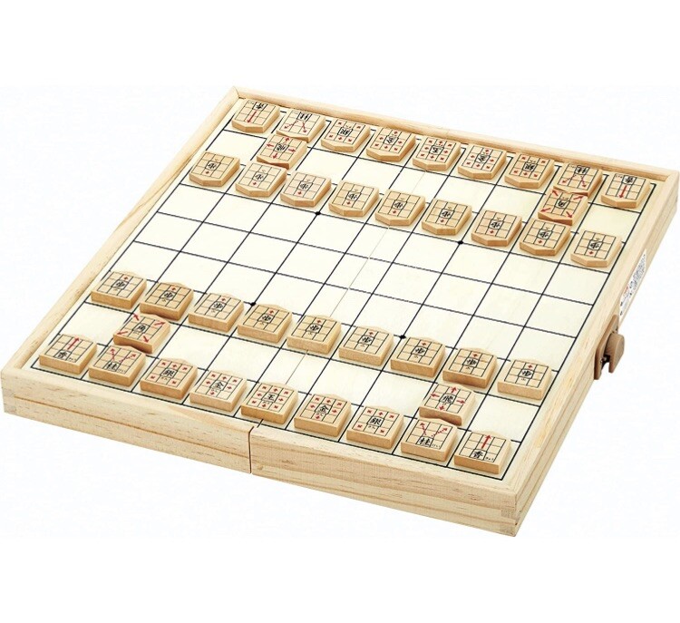 Shogi Japanese Chess Game Set with Wooden Board and Koma Pieces