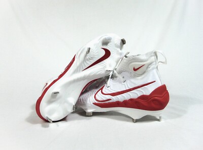 Nike Alpha Huarache NXT Mid White & Red Baseball Cleats Sz 8  display picture 1