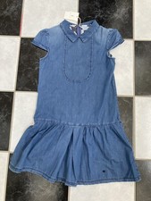 NWT 100% AUTH Gucci Big Kids Stone Washed Lightweight Ruffle Hem Denim Dress 12Y