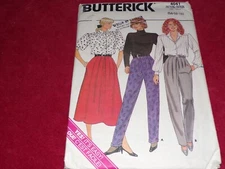 💐 BUTTERICK #4041-LADIES PLEATED MID CALF SKIRT & TAPERED PANTS PATTERN 14-18FF