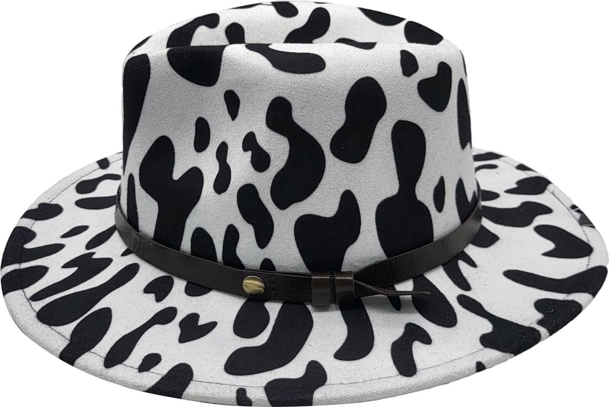 Animal Print Fedora Hat – Stylish Adjustable Wide Brim Hat for Men