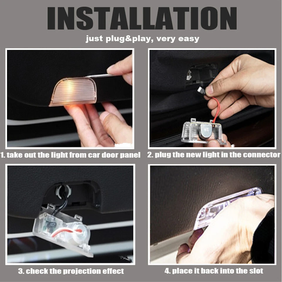 Car LED Door Light Step Laser Courtesy Ghost Shadow Lamp For MAZDA 6 8 RX-8 CX-9 - Image 4 of 4