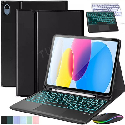 Beleuchtet Touchpad Tastatur Hülle für iPad 11/10/9/8/7 Gen Air 6 5 Pro11 QWERTZ