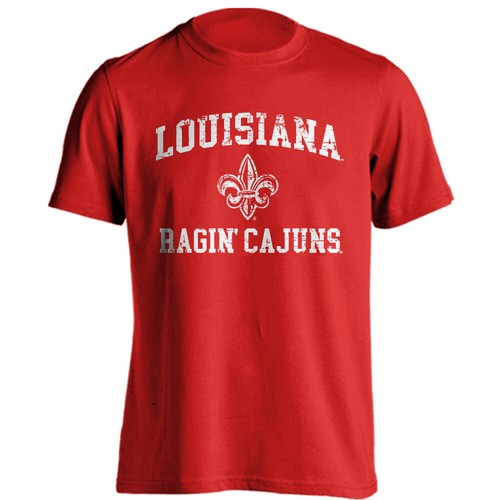 U of Louisiana at Lafayette Ragin' Cajuns Retro Distressed Logo Short Sleeve Tee - Picture 11 of 16