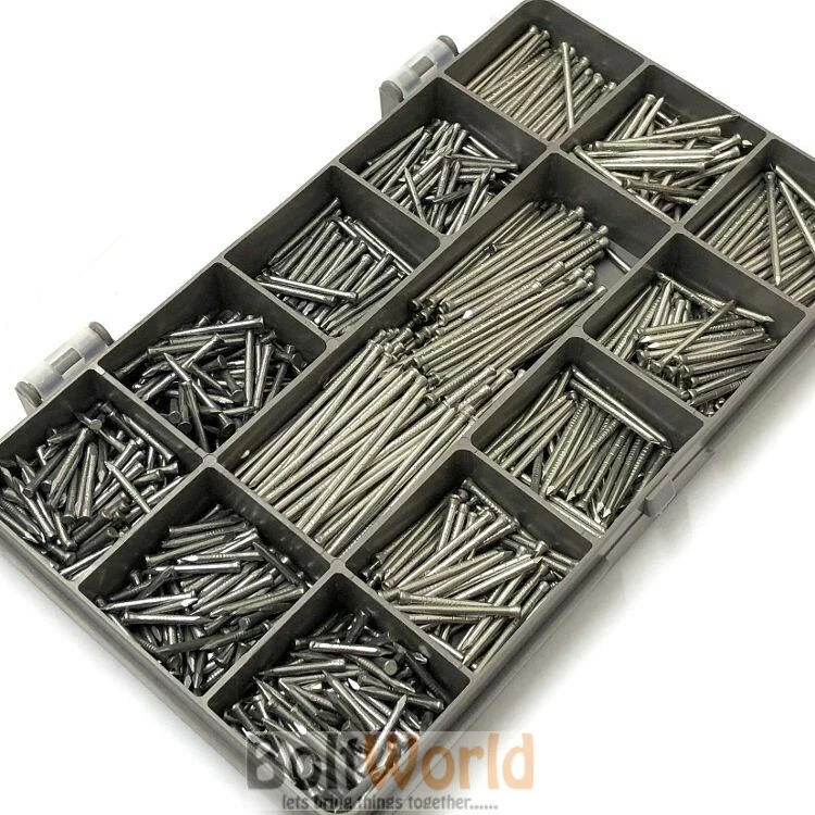 BOLT WORLD 1000 x ASSORTED 1.6mm NAILS BRIGHT PANEL PINS CABINET WARDROBE DOOR JOINERY PIN