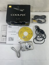 Nikon Coolpix L11 Compact Digital Camera W Box Manual & Cords Parts Only