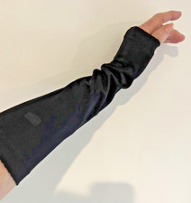 VTG 1950S "FINGERLESS" BLACK EVENING GLOVES TAGGED: "WEAR RIGHT" SIZE 7 RAYON