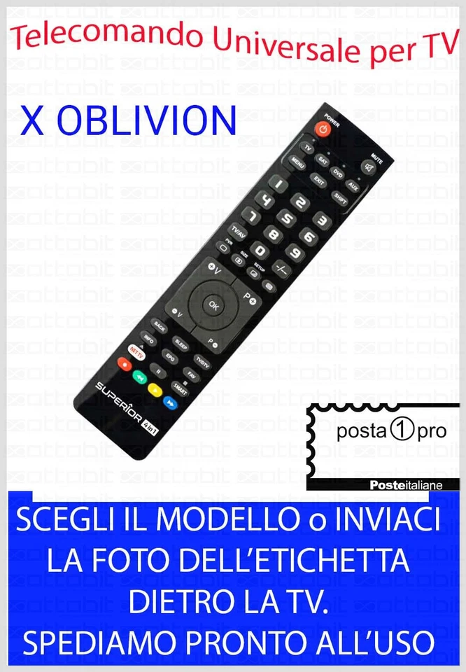 SUPERIOR TELECOMANDO UNIVERSALE per DECODER DIGITALE Modello X Oblivion SM-100A