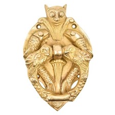 Brass Bat with Two Fishes Door Knocker Home Entrance Decor