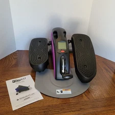 FitQuest Pedal Pro Under Desk Elliptical Trainer LCD Display Purple with Mat