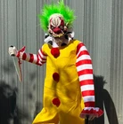Scary Animatronic Killer Clown Halloween Prop Life Size Horror Decoration Sensor
