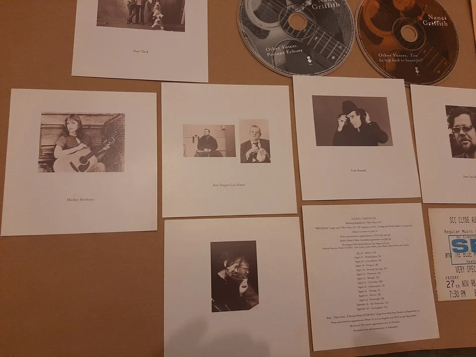 Nanci Griffith - Other Voices, Present Echoes (RARE 2 CD PROMO + CARDS TICKETS) - Image 2 of 3