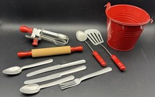 Vintage Miniature Red Handle Kitchens Items