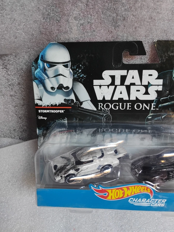 HOT WHEELS CHARACTER CARS STAR WARS ROGUE ONE 2-PACK STORMTROOPER DEATH TROOPER - Immagine 4 di 4
