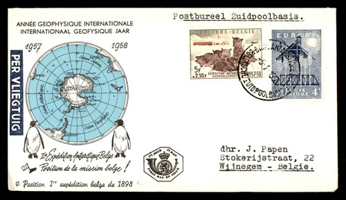 Mayfairstamps Belgium FDC 1958 Map IGY Exped Antarctic Belgium First Day Cover a