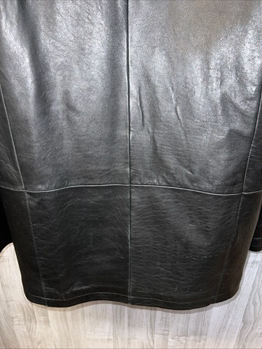 VTG Men’s Wilson Pelle Studio 90s Y2K Long Soft Black Leather Jacket XL Lined - Picture 12 of 20