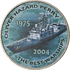 [#784363] Münze, Simbabwe, Shilling, 2017, Warship - Oliver Hazard Perry, UNZ, N