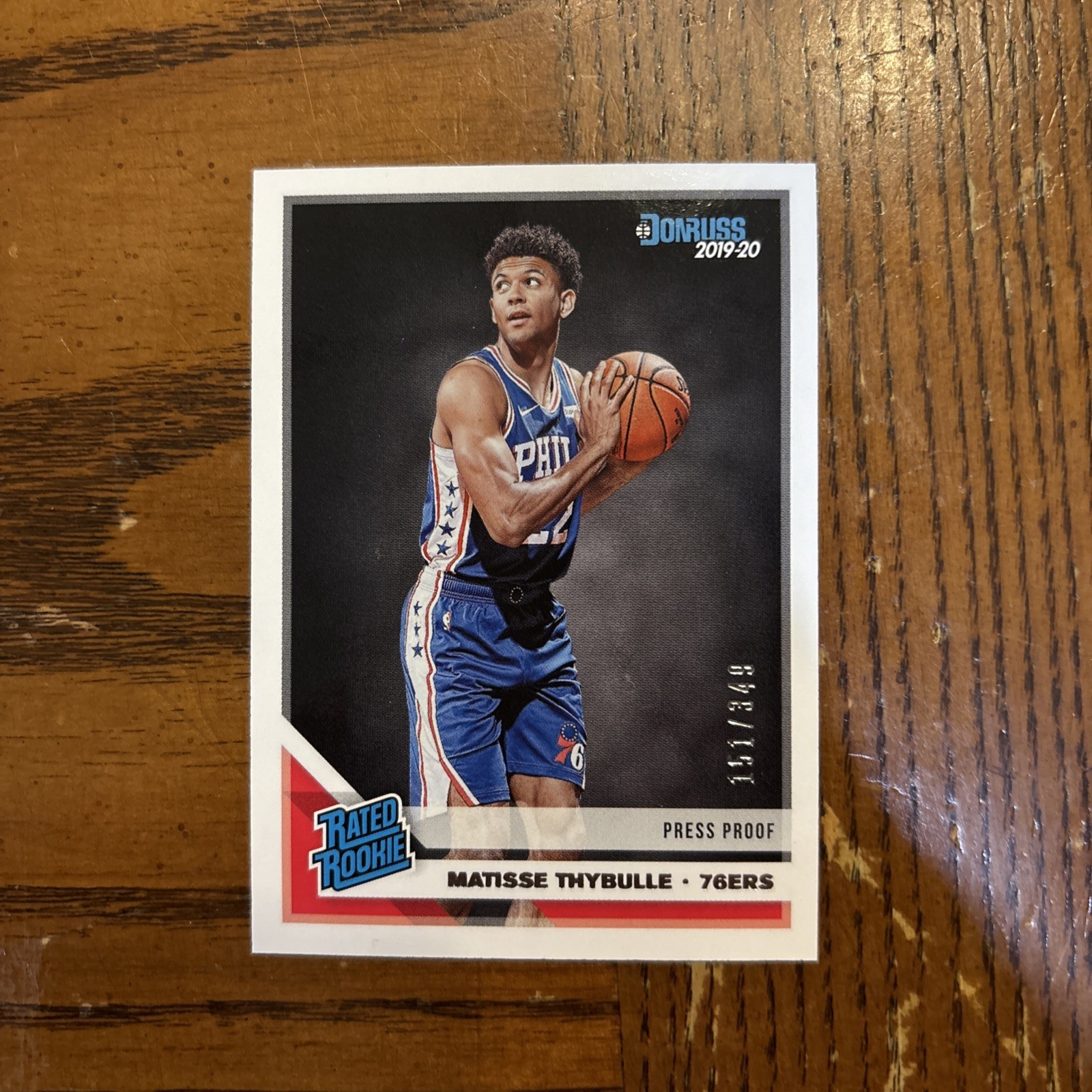 2019-20 Panini Donruss Rated Press Proof Silver /349 Matisse Thybulle Rookie RC