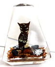 Vintage Hand Carved Painted Horned Owl Lucite/acrylic Unique Canada Paperweight — photo 3