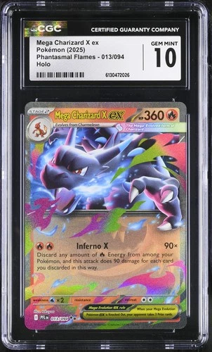 ME02: Phantasmal Flames #013/094 Mega Charizard X ex CGC 10