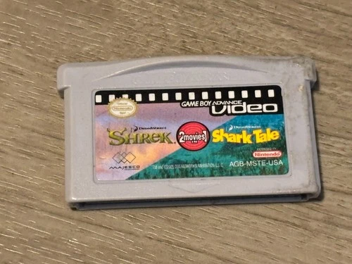GBA Video Shrek / Shark Tale 2 Movies Nintendo Game Boy Advance GBA Authentic