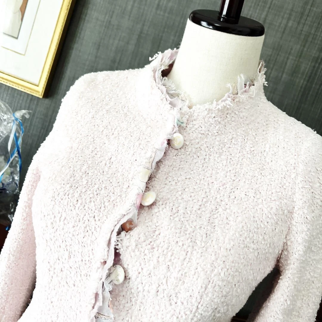 Chanel giacca sciarpa seta gelato tweed