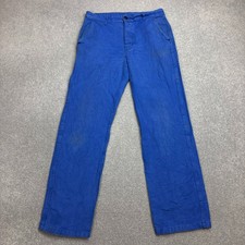 VINTAGE French Trousers Adult 31x31 Blue Workwear Chore Canvas Utility Men