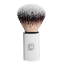 Eagle Edge Shaving Brush - Soft Synthetic Bristles w/Modern Plastic Handle WHITE