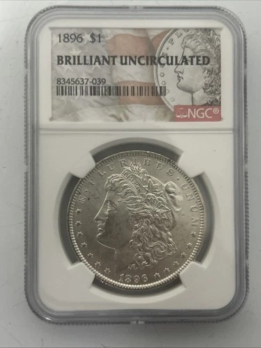 1896 US Morgan Silver Dollar $1 - NGC Brilliant Uncirculated