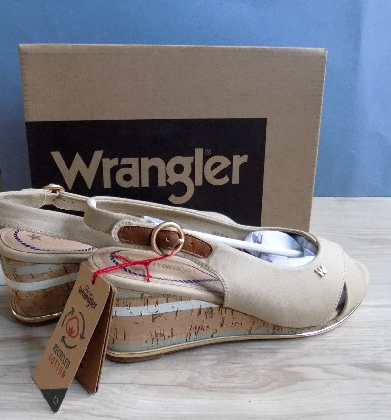 ADIDAS WRANGLER Sandali donna Mila Marina Biege zeppa sughero UK 3 EU 36