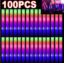 10-100PCS LED Flashing Foam Glow Stick Bulk Light Up Wand Foam Sticks Party UK