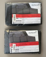 2 SUNLAX 3'x10' Black Balcony Privacy Screen Fence Windscreen Mesh NEW Lot 