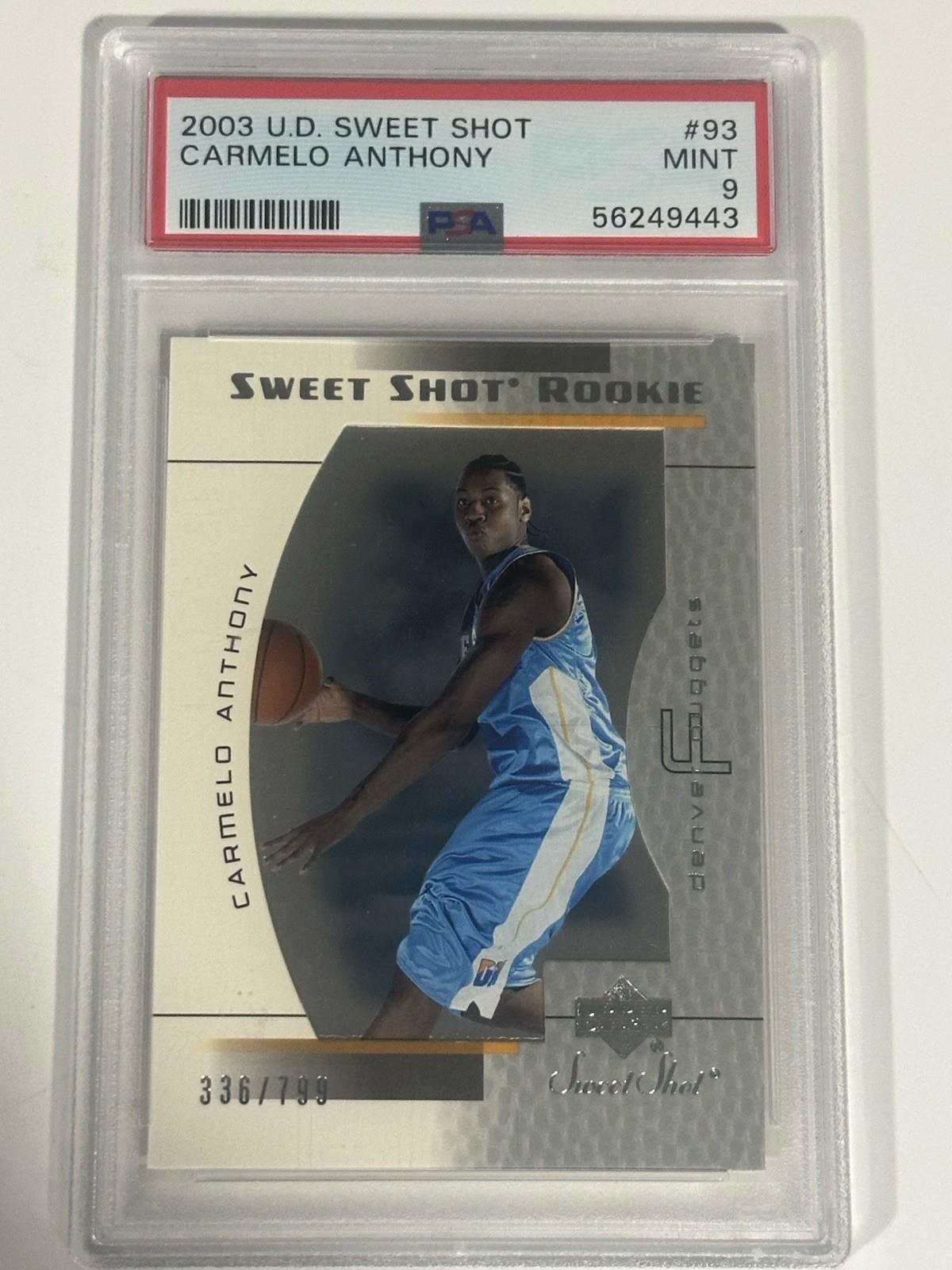 Carmelo Anthony 2003 UD Sweet Shot Rookie /799 PSA 9 Mint Upper Deck 