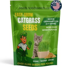 Todds Seeds Cat Grass for Indoor or Outdoor Cats, 1lb Wheatgrass Premium,