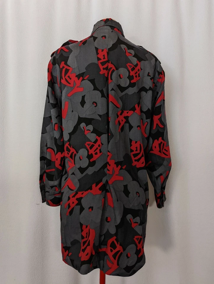 Camisa Abstracta Guy Laroche Vintage Años 70 Floral Warhol Arte Pop Francia 38 Nueva Ola Foto 3 de 4